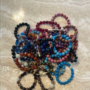 Bag of beaded bracelets